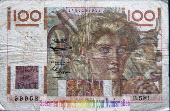 100 Francs Paysan type 1945